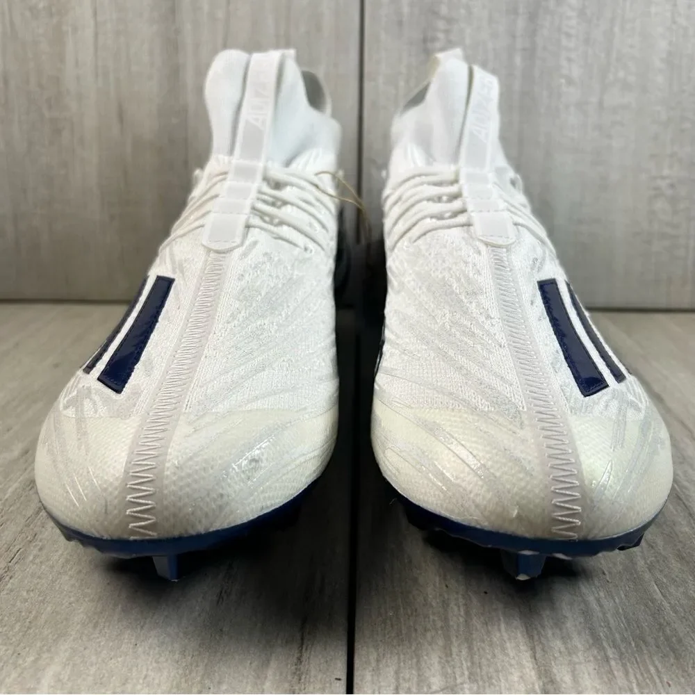 NEW Adidas Adizero Primeknit Football Cleats‎ White Navy gv9624 Mens Size 13